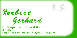 norbert gerhard business card